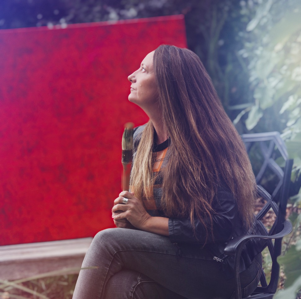 Creative Cindy Campbell, outdoors at her Studio, 2024